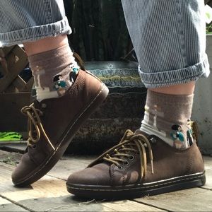 Dr. Marten Brown Samira Leather Lace Up Low Top Comfort Sneaker Shoes Womens 8